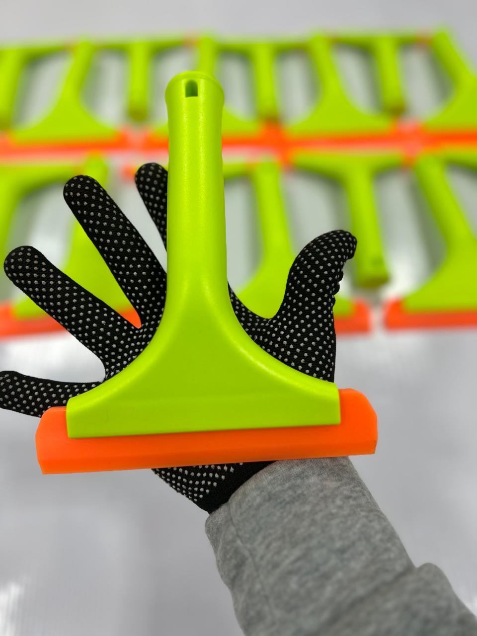 Espátula plástica con mango ergonómico azul / verde