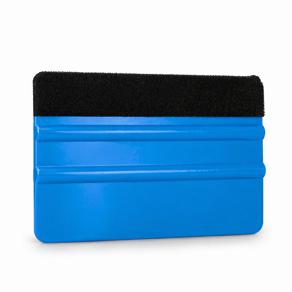 Espátula plástica azul con felpa Anti rayones