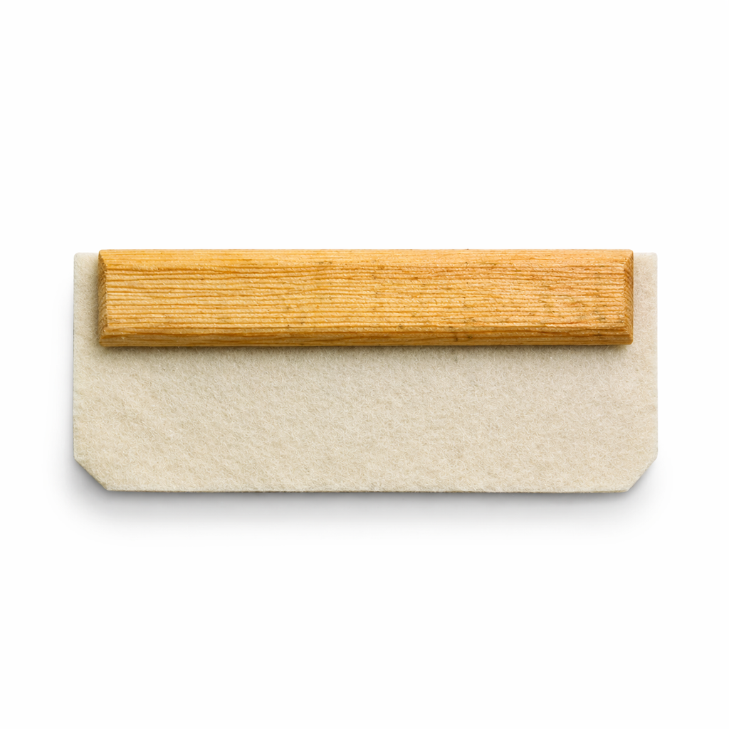 Espátula con felpa mango madera profesional 20 cm