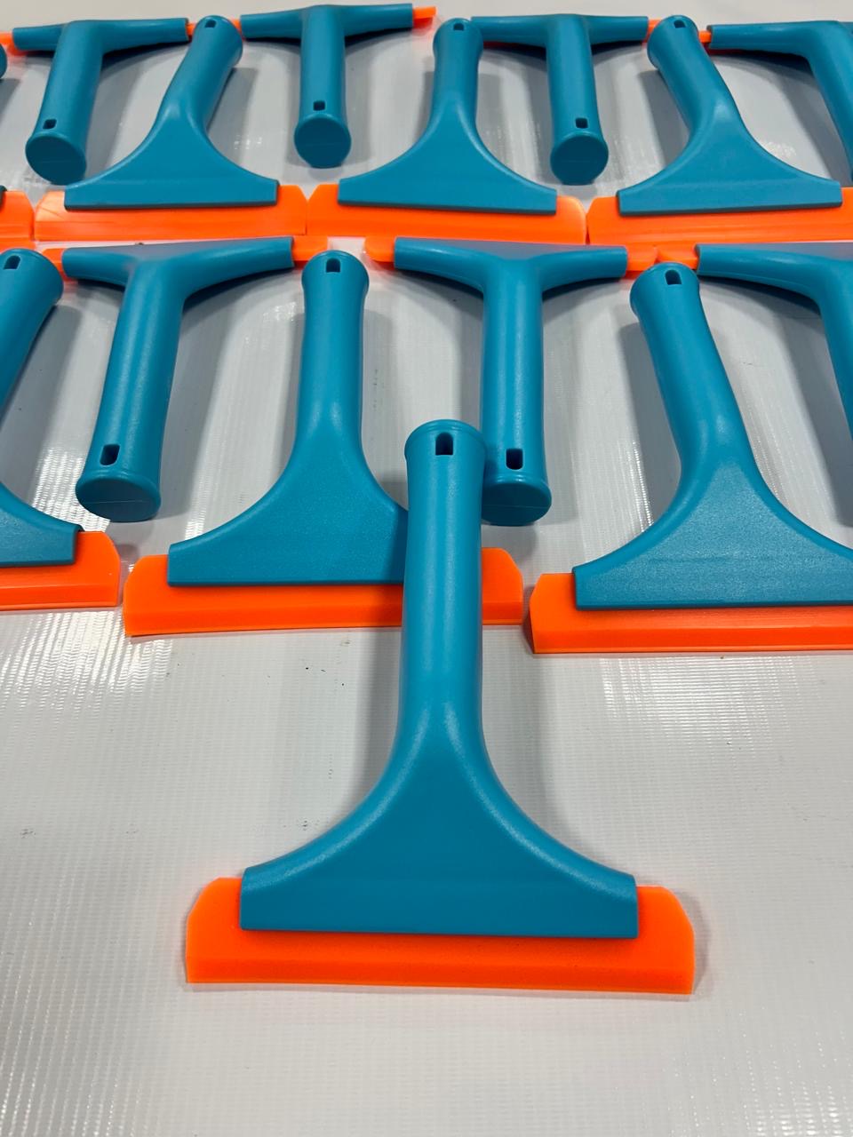Espátula plástica con mango ergonómico azul / verde
